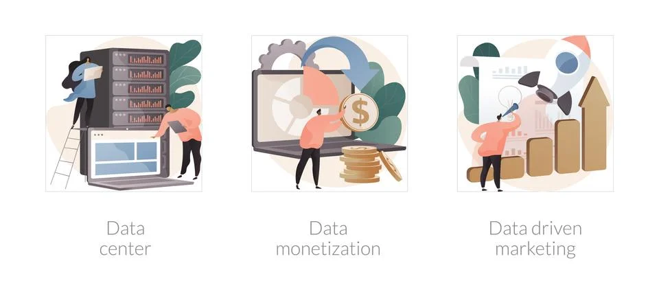 Selling database abstract concept vector illustrations. イラスト素材