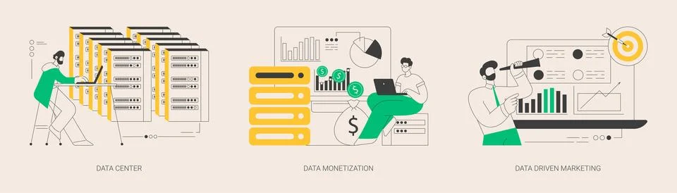 Selling database abstract concept vector illustrations. イラスト素材