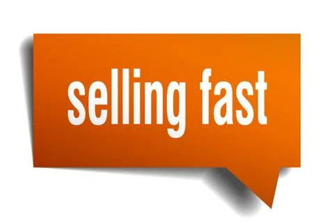 Selling fast orange 3d speech bubble Stock Illustration