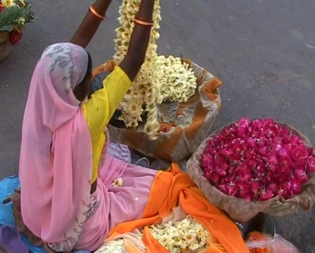 Selling flowers Stockbeeldmateriaal 401613