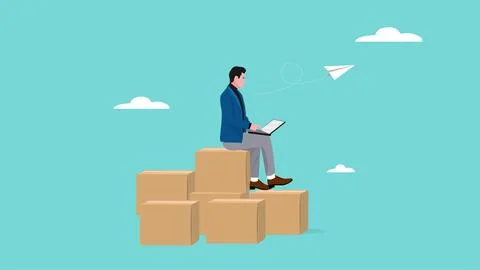 Selling product online in e commerce or online shop, online web store busin.. 库存插图