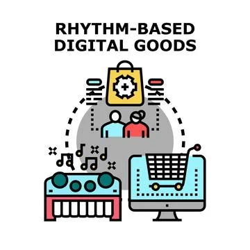 Selling rhythm based music digital goods online Stock Illustration