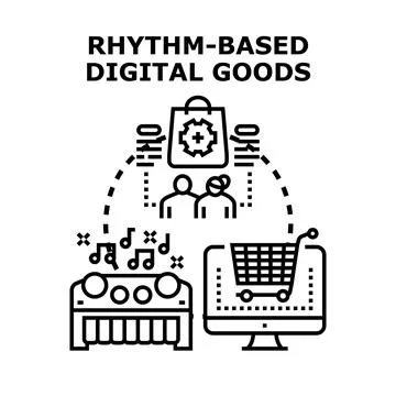 Selling rhythm based music digital goods online Stock Illustration