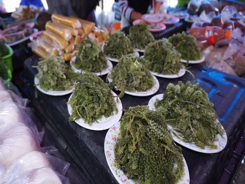 Selling seaweed Stock Footage 120991309