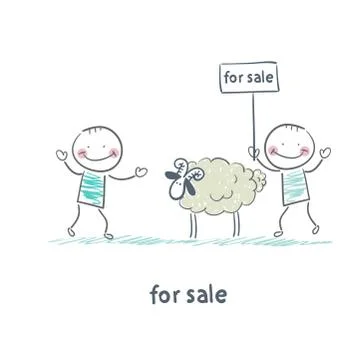 Selling sheep Stock Illustration