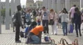 Selling souvenirson the street in Barcelona 4k or 4k+ Resolution