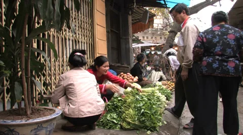 Selling Veggies Stock Footage 33799464