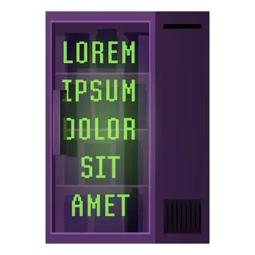Selling vending machine with empty shelves, smart city snacks machine automated Stock Illustration