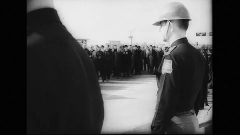Selma Voting Rights Campaign Demonstrators Pray On Street Blocked By Police Stock Footage 154419500