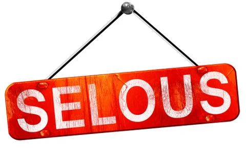 Selous, 3D rendering, a red hanging sign Stock Illustration