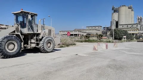 SEM 669C Wheel Loader and Cement Tanker at Weighbridge Station, 4K Stock Footage 331451172