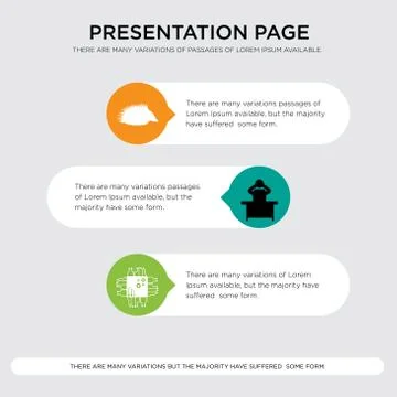 Sem, frustration, hedgehog presentation design template in orange, green, yel Stock Illustration