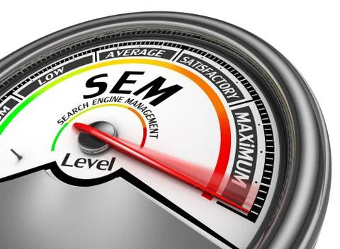 Sem level conceptual meter indicate maximum Stock Illustration