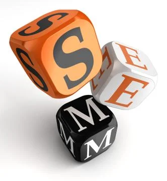 Sem orange black dice blocks Stock Illustration