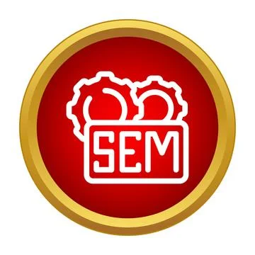 Sem search engine marketing digital optimization icon Stock Illustration