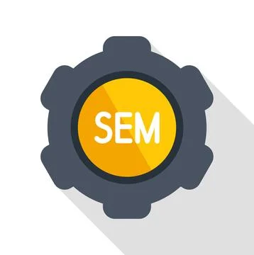 Sem search engine marketing gear mechanism icon concept Stock Illustration