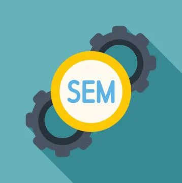 Sem search engine marketing icon with gears Stock Illustration