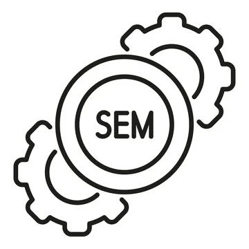Sem search engine marketing optimization process icon Stock Illustration
