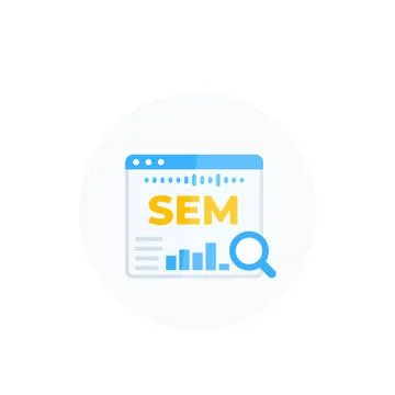 SEM, search engine marketing vector illustration Stockillustratie