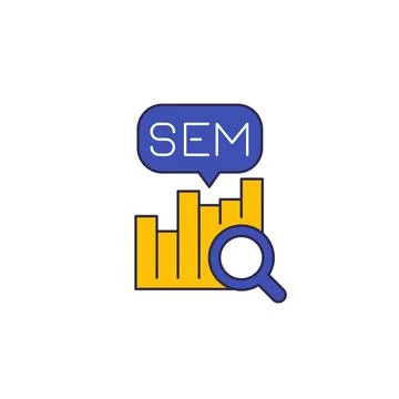 SEM, search engine marketing, vector icon Illustrazione stock