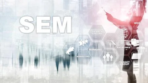 SEM Search Engine Optimization Marketing Ranking Traffic Website Internet Stock Photos