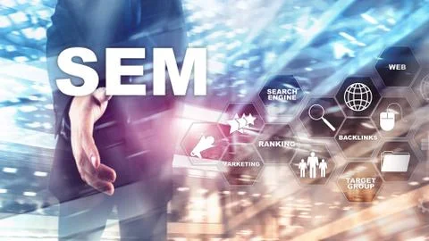 SEM Search Engine Optimization Marketing Ranking Traffic Website Internet Stock Photos