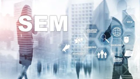 SEM Search Engine Optimization Marketing Ranking Traffic Website Internet Stock Photos