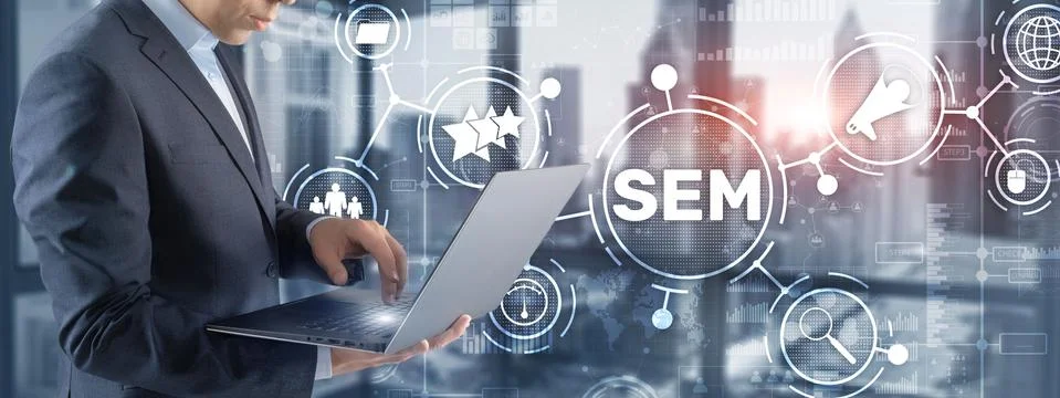 SEM Search Engine Optimization Marketing Ranking Traffic Website Technology 스톡 사진