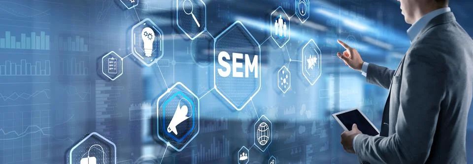 SEM Search Engine Optimization Marketing Ranking Traffic Website Technology 스톡 사진