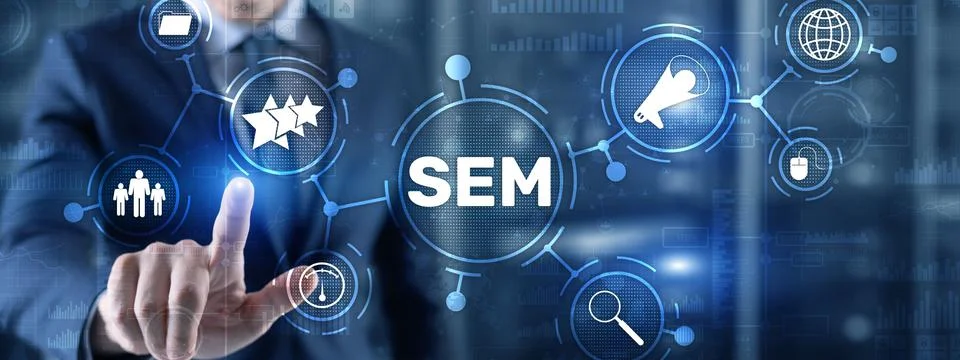 SEM Search Engine Optimization Marketing Ranking Traffic Website Technology 스톡 사진