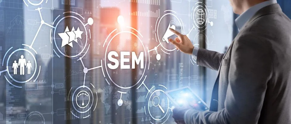 SEM Search Engine Optimization Marketing Ranking Traffic Website Technology 스톡 사진