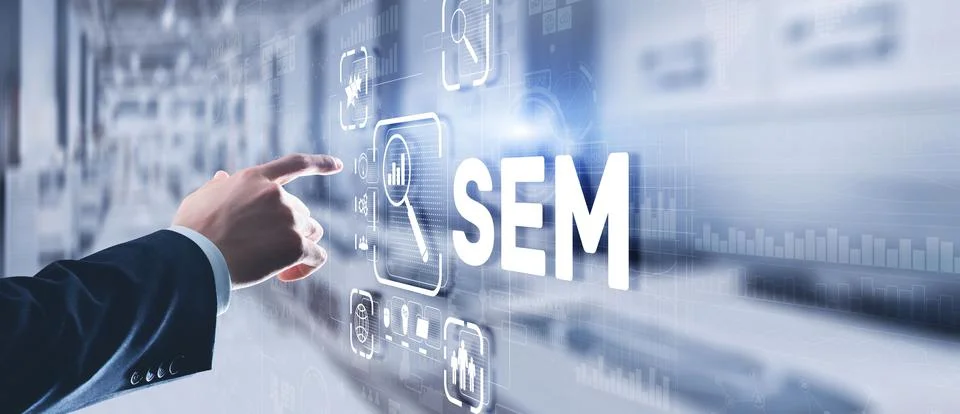 SEM Search Engine Optimization Marketing Ranking Traffic Website Technology 스톡 사진