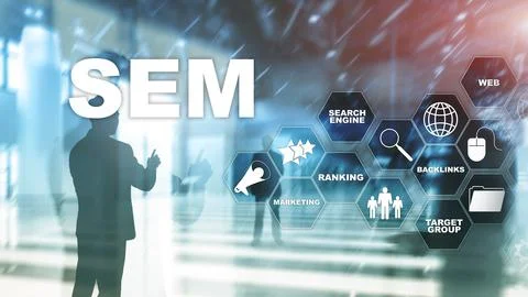 SEM Search Engine Optimization Marketing Ranking Traffic Website Internet Stock Photos