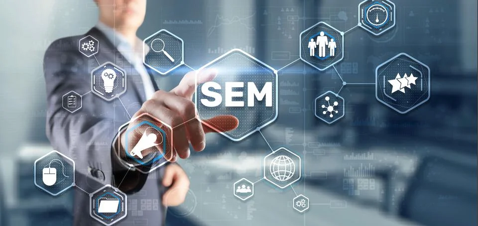 SEM Search Engine Optimization Marketing Ranking Traffic Website Technology Stock Photos