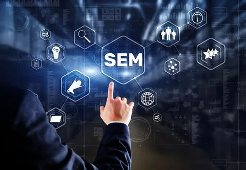 SEM Search Engine Optimization Marketing Ranking Traffic Website Technology 스톡 사진