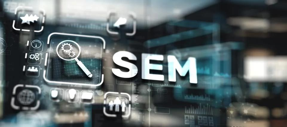 SEM Search Engine Optimization Marketing. Assistance in the selection of clients 写真素材