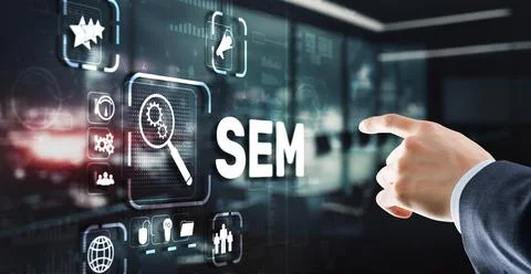 SEM Search Engine Optimization Marketing Ranking Traffic Website Technology 스톡 사진