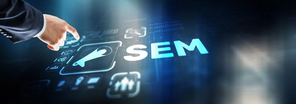 SEM Search Engine Optimization Marketing Ranking Traffic Website Technology 스톡 사진