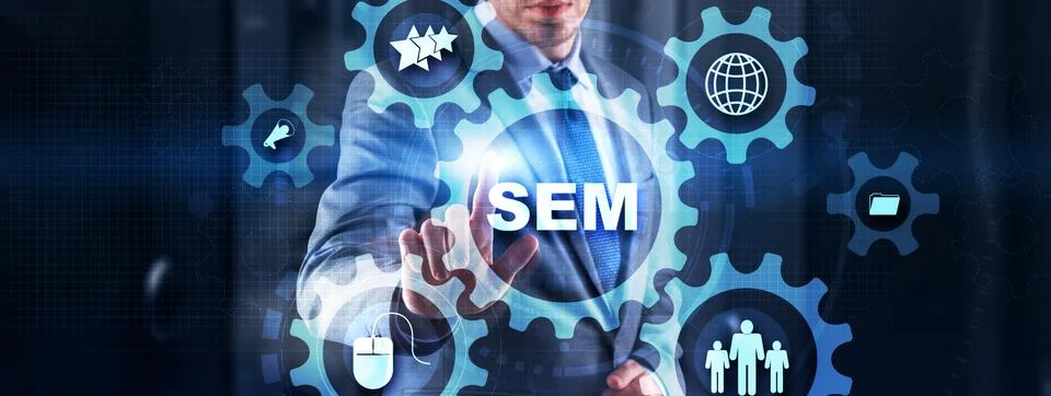 SEM Search Engine Optimization Traffic Website Internet Business Technology Foto stock