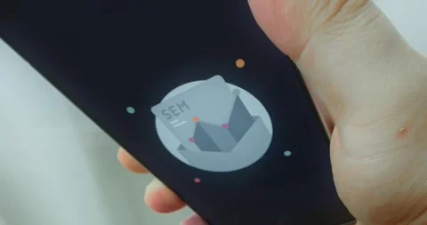 SEM text on the document icon, presentation Stockbeeldmateriaal 313441307