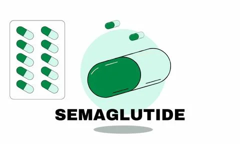 Semaglutide Ozempic injection vector Stock Illustration