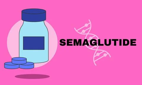 Semaglutide Ozempic injection vector Stock Illustration