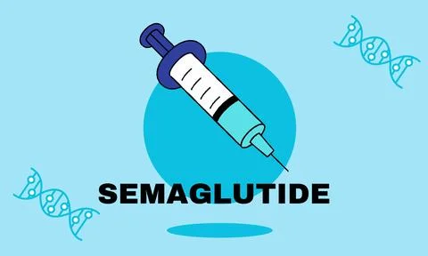 Semaglutide Ozempic injection vector Stock Illustration