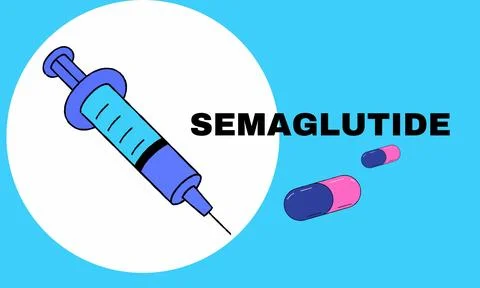 Semaglutide Ozempic injection vector Stock Illustration