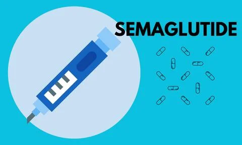 Semaglutide Ozempic injection vector Stock Illustration