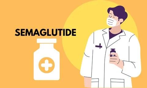 Semaglutide Ozempic injection vector Stock Illustration
