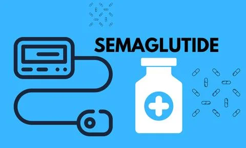 Semaglutide Ozempic injection vector Stock Illustration
