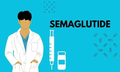 Semaglutide Ozempic injection vector Stock Illustration