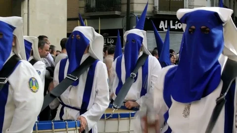 Semana Santa drums without sound Stock Footage 112991735