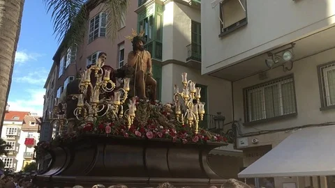 SEMANA SANTA MALAGA, EASTER, RELIGIOUS PARADE FESTIVAL SPAIN Stock Footage 107448308